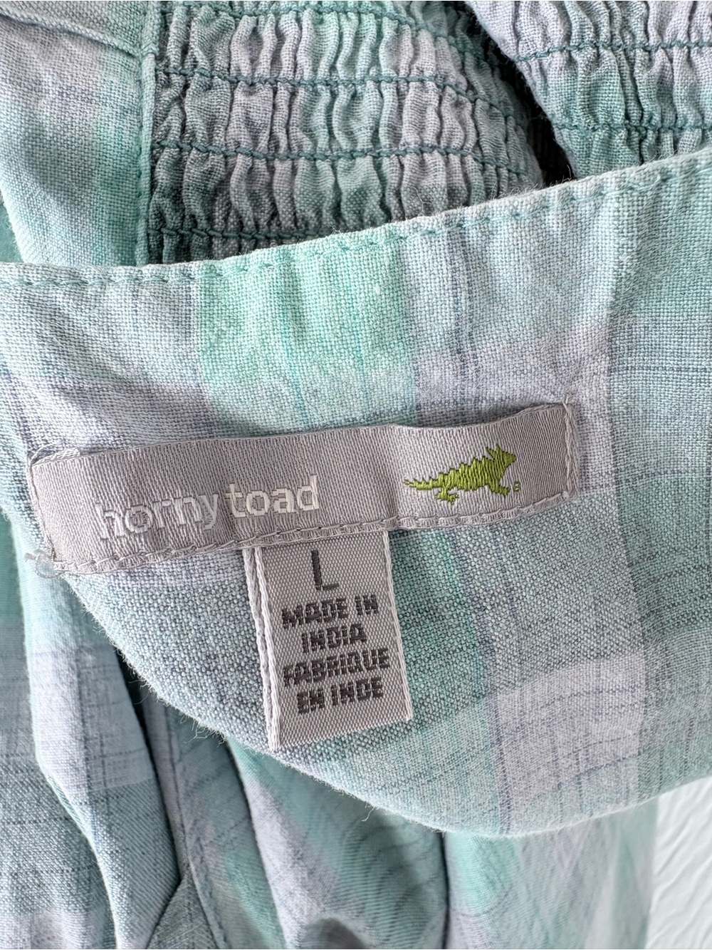 Horny Toad Organic Cotton Plaid Mini Dress, Size L - Picture 9 of 10